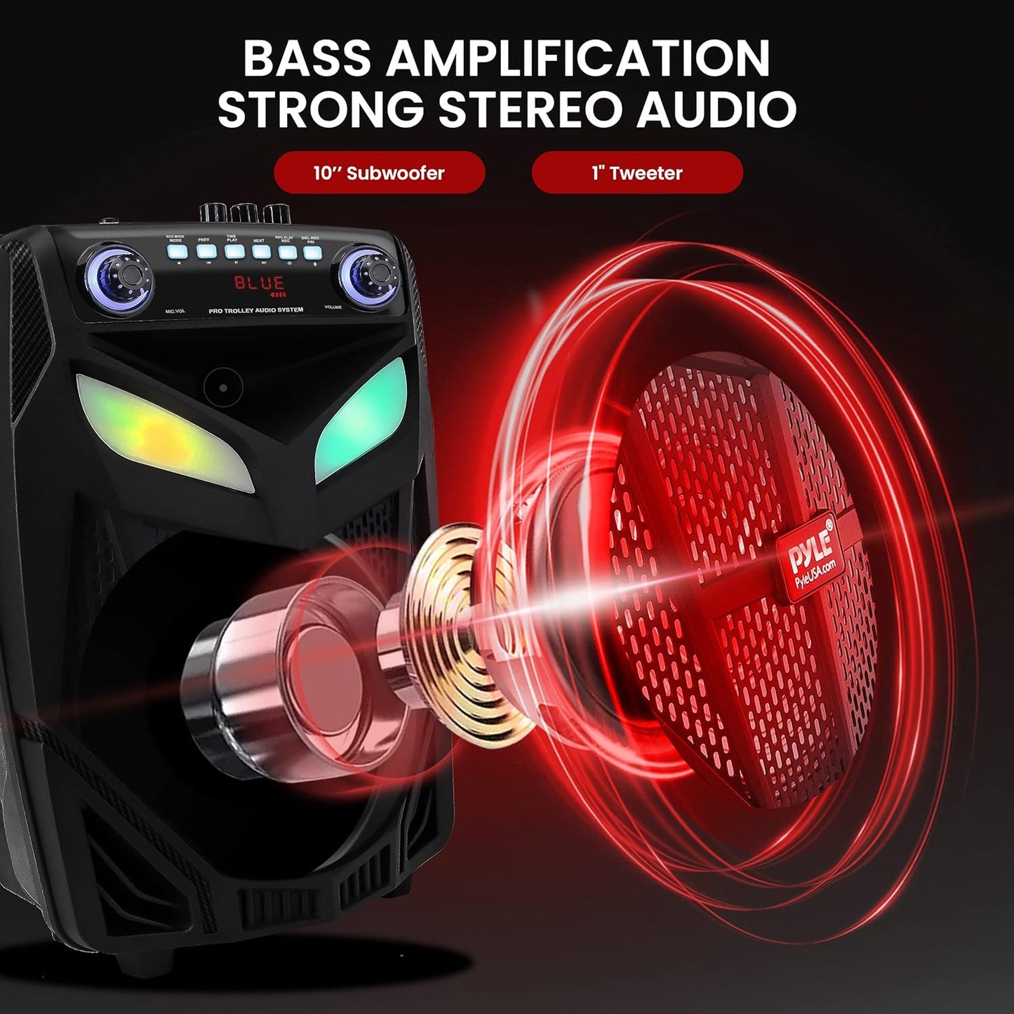 (Brand New) Pyle Portable Bluetooth PA Speaker System - 600W 10” Outdoor BT Speaker