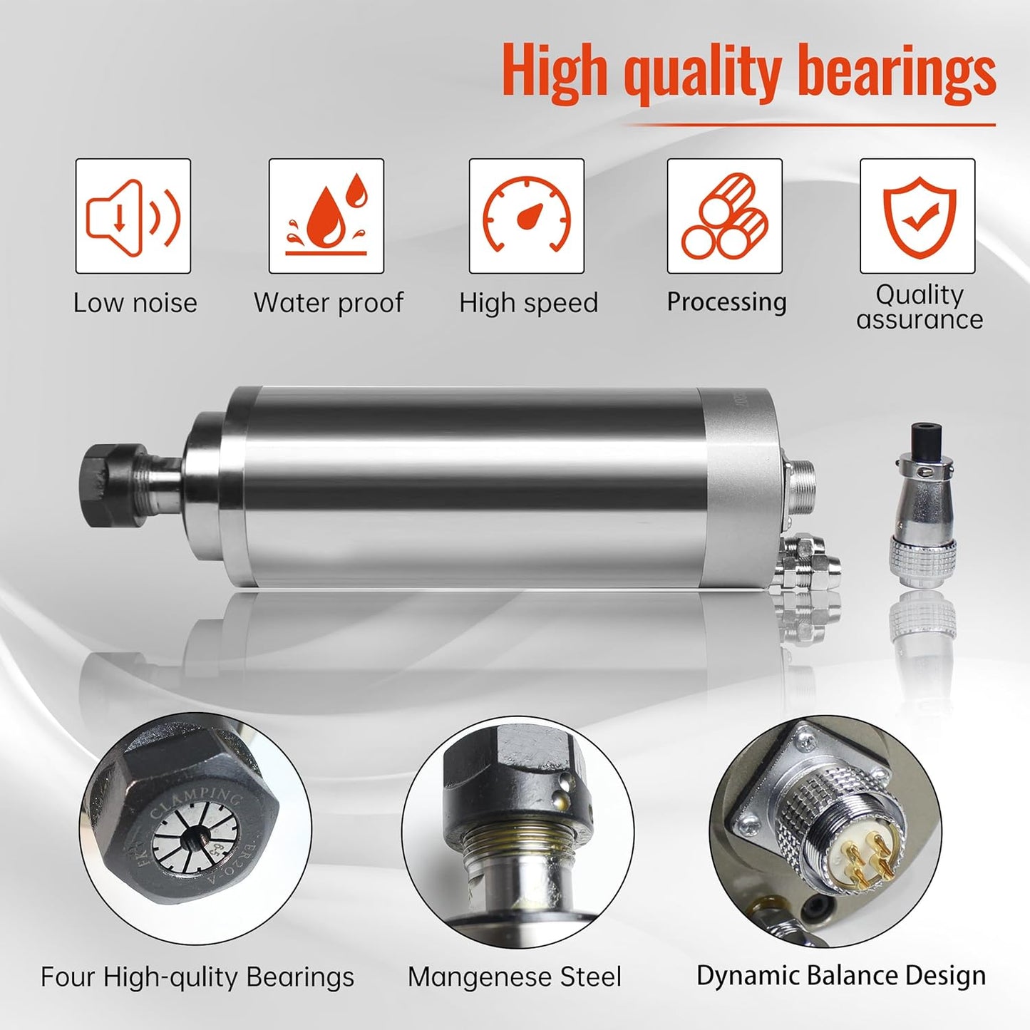 (Excellent) RATTMMOTOR CNC Spindle Motor Kit 220V 2.2KW Water Cooled Spindle Motor ER20 24000RPM