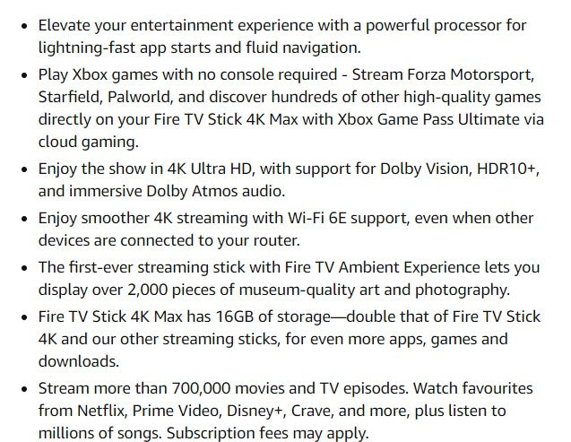 (Excellent) Amazon Fire TV Stick 4K Max (gen 2) streaming device, supports Wi-Fi 6E, free & live TV