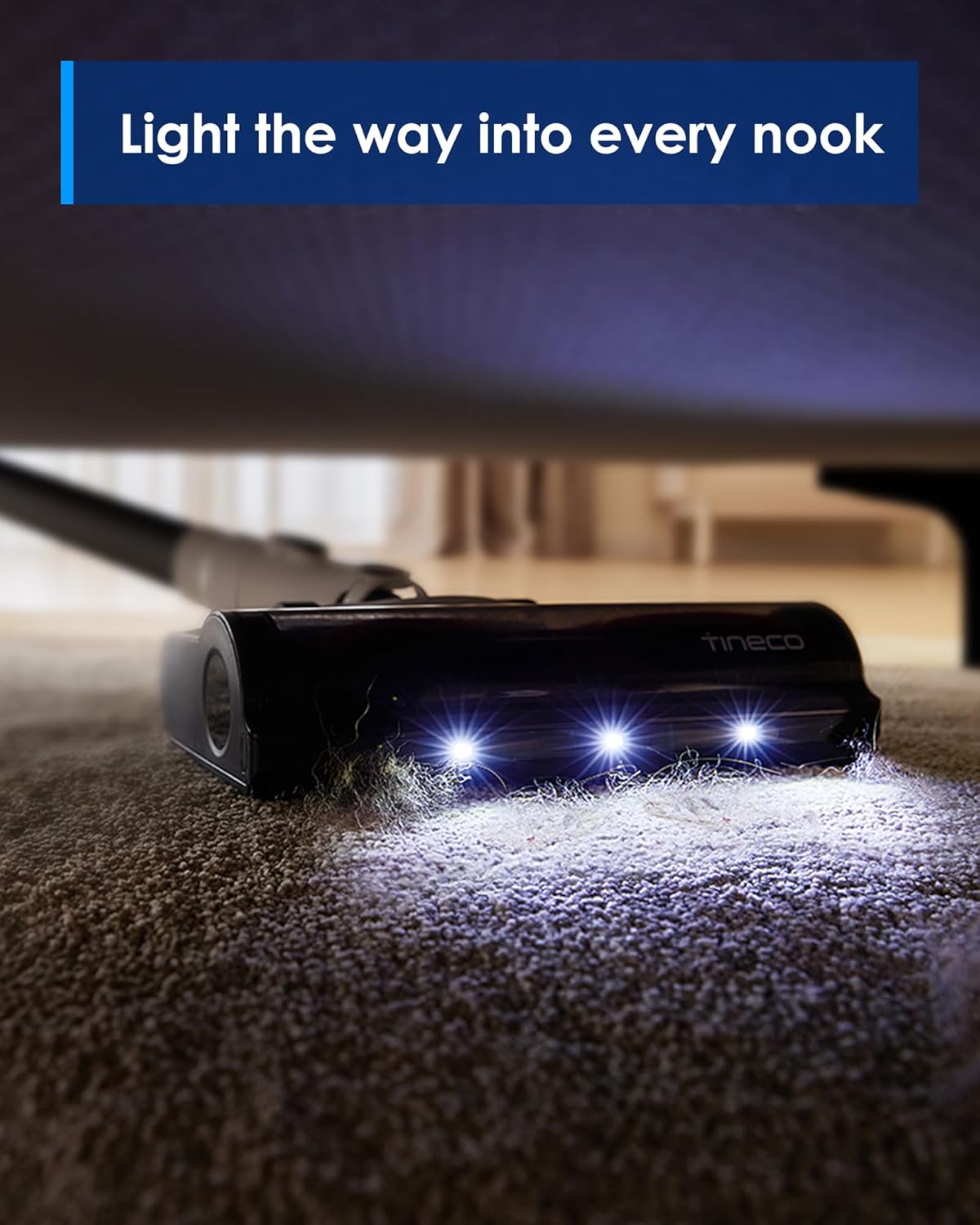 (Excellent)Tineco A20 Cordless Stick Vacuum Cleaner, Up to 40Min-Runtime 3 Modes for Multi-Level Messes, 1L Larger Dustbin, LED Headlight Lightweight Ergonomic Dual-Handle Design