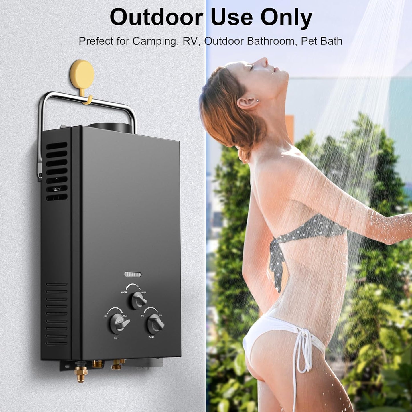 (New Open Box) Outdoor Tankless Propane Water Heater 1.58GPM 6L Portable Gas Water Heater