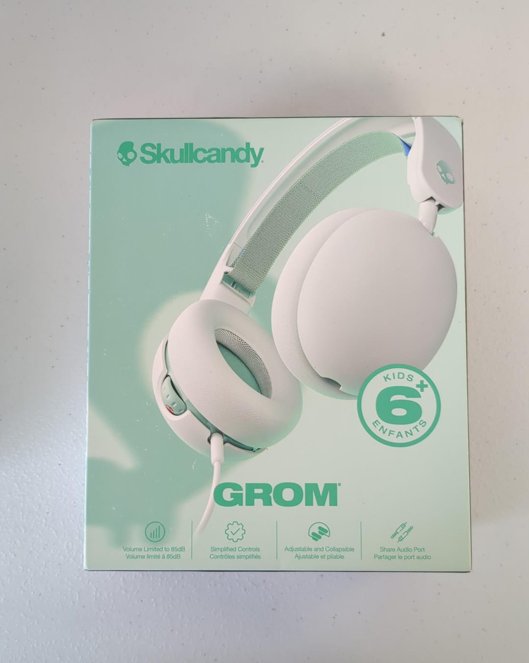 (Brand New) Skullcandy Grom Wired Headphones, Volume-Limiting Audio, Comfortable Over-Ear Fit