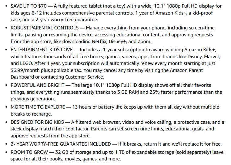 (New Open Box) Amazon Fire HD 10 Kids Pro tablet 13th gen | 2023 release, 32 GB, nebula -with warranty