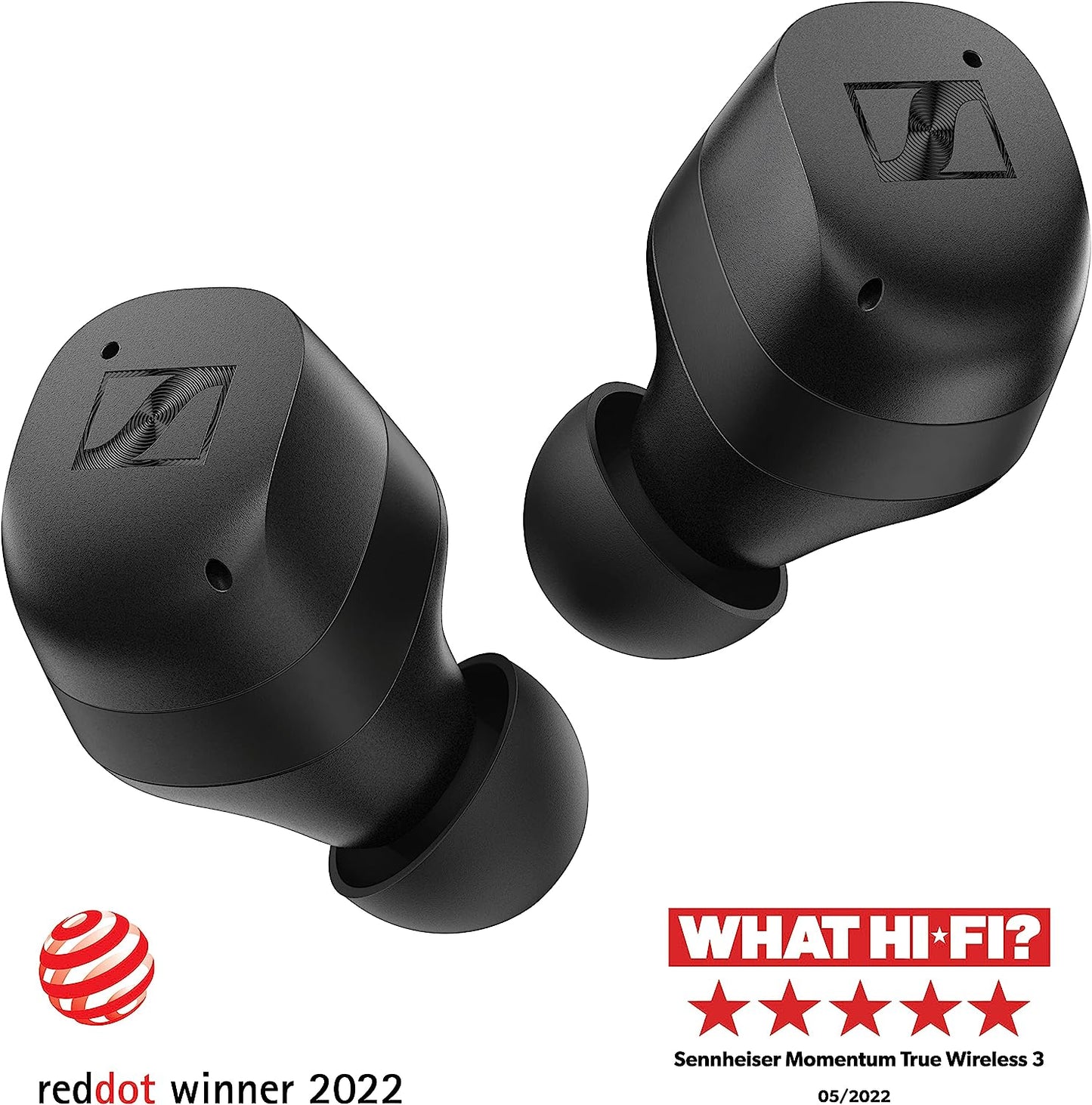 Refurbished (Excellent) Sennheiser Momentum True Wireless 3 Earbuds -Bluetooth in-Ear Headphones for Music and Calls with Adaptive Noise Cancellation, Qi Wireless Charging, 28-Hour Battery Life and Compact Design, White