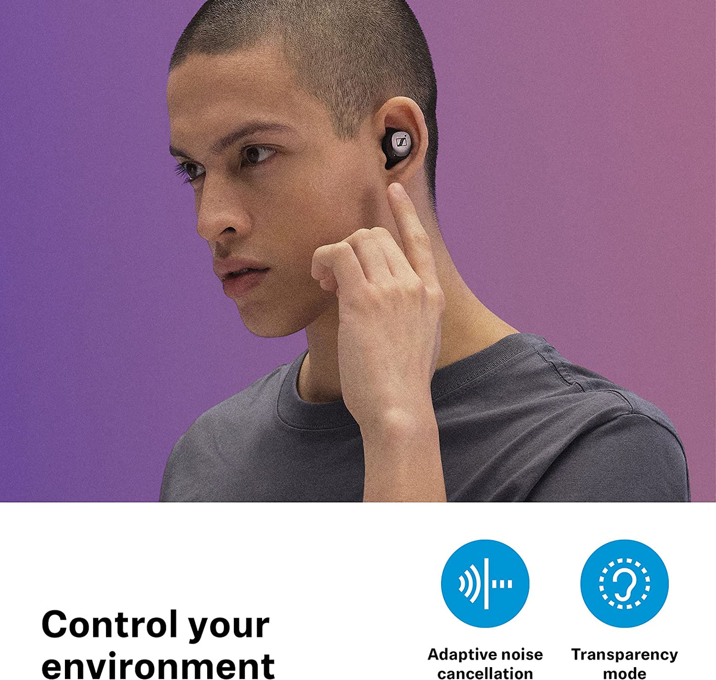 Refurbished (Excellent) Sennheiser Momentum True Wireless 3 Earbuds -Bluetooth in-Ear Headphones for Music and Calls with Adaptive Noise Cancellation, Qi Wireless Charging, 28-Hour Battery Life and Compact Design, White