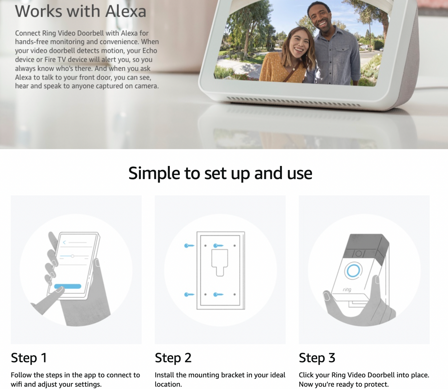 Used (Excellent) Ring Wi-Fi Video Doorbell 2nd Generation – 1080p HD video – Satin Nickel