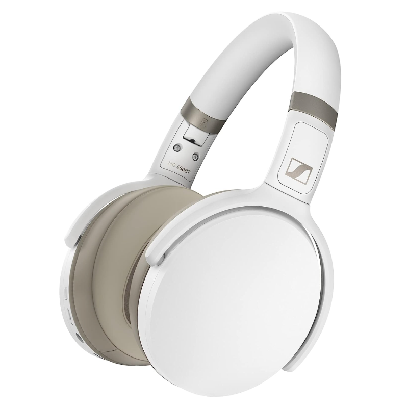 Used (Excellent) SENNHEISER HD 450BT Bluetooth 5.0 Wireless Headphone with Active Noise Cancellation - 30-Hour Battery Life, USB-C Fast Charging, Virtual Assistant Button, Foldable - White