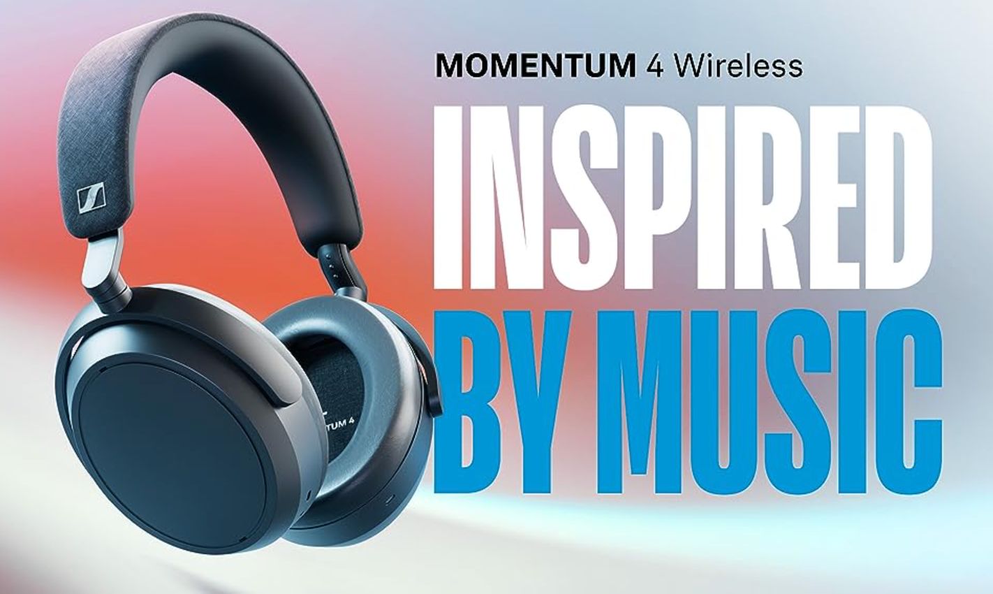(Good) SENNHEISER Momentum 4 Wireless Headphones - Bluetooth Headset for Crystal-Clear Calls with Adaptive Noise Cancellation, 60h Battery Life, Customizable Sound and Lightweight Folding Design, Black