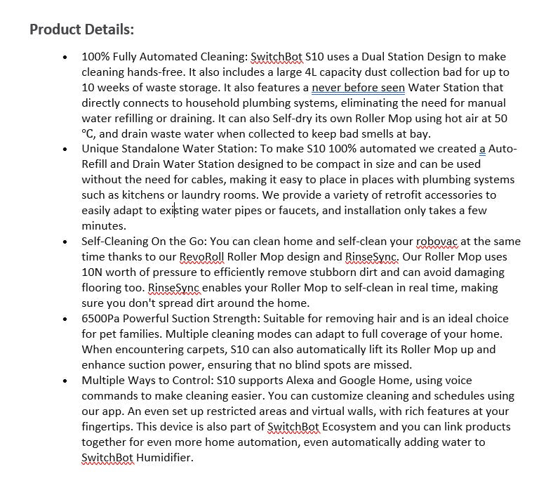 (Brand New Sealed)SwitchBot S10 Robot Vacuum and Mop with Dual Stations, Self Draining and Self Refilling, Auto Mop