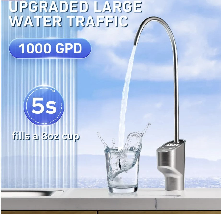 (Excellent) Vortopt DR2-White-1000GPD Reverse Osmosis System Water Filter - Under Sink Water Purifier