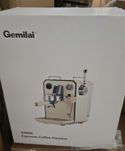(New Open Box) Gemilai Owl Espresso Machine G3006 – 15 Bar | Semi-Automatic with Milk Frother