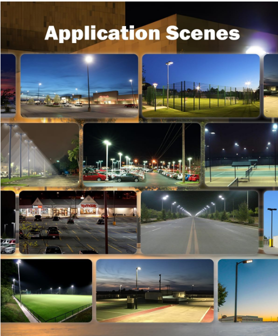 (Brand New) YXL LED Parking Lot Shoebox Lights with Dusk to Dawn Sensor 150w Arm, 3-Pack