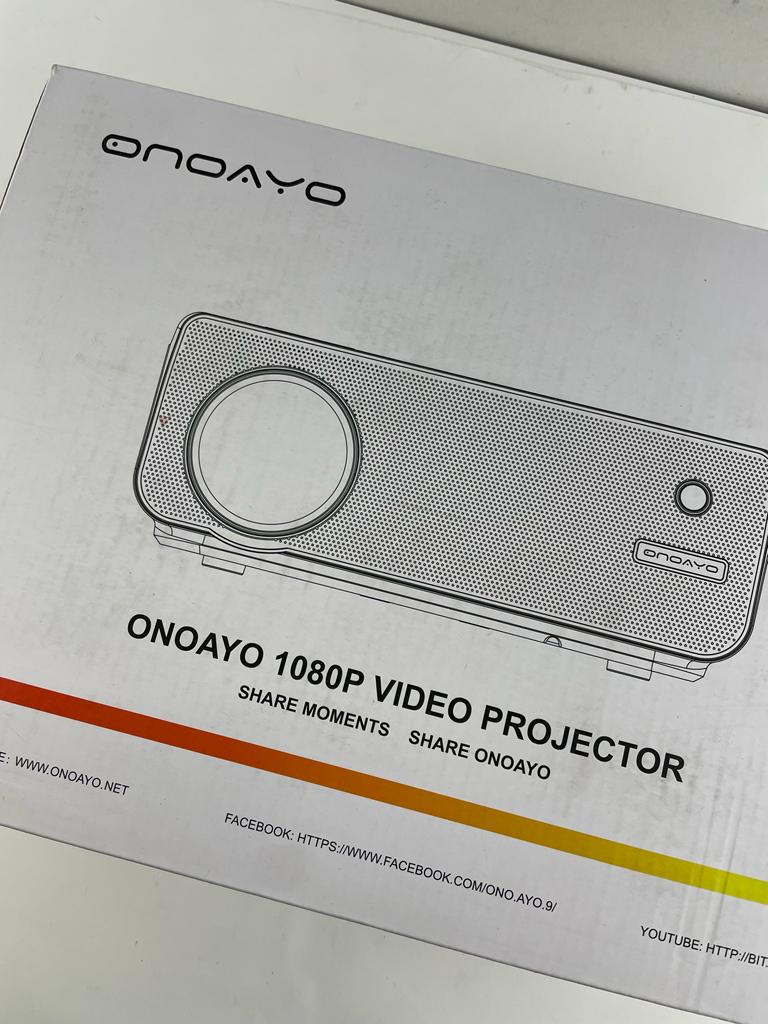 (New Open Box) Projector Outdoor Projector 4K Supported, 600ANSI 20000 LUMENS, ONOAYO 1080P Movie Projector for Outdoor Use with WiFi Bluetooth, Compatible with iOS/Android/PC/PS4/TV Stick/HDMI/USB