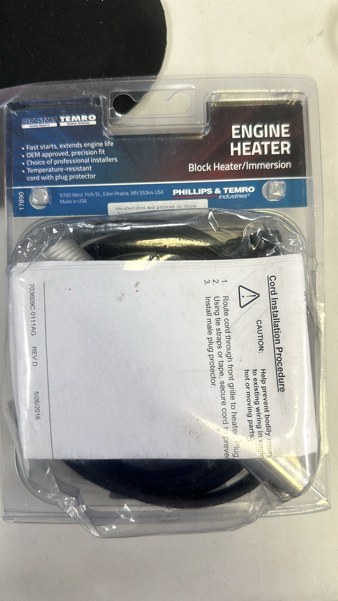 Temro Engine Heater Freeze Plug