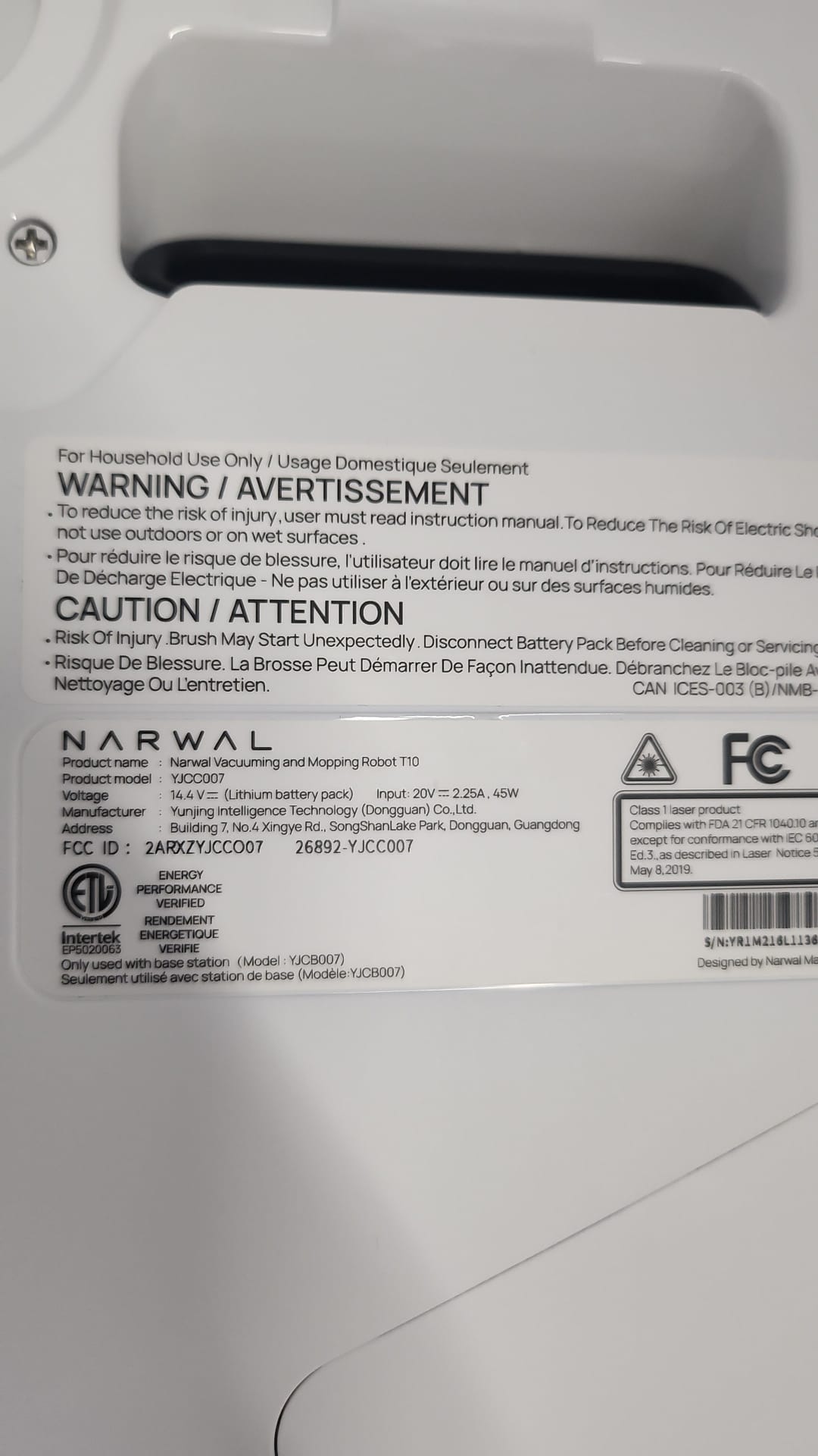 Narwal T10 Robot Mop, 4-in-1 Robot Mop and Vacuum with Self Cleaning Station, Self Washing and Drying Mop Robot with LiDAR Navigation, Smart Mapping, 2 Suction Mode for Hard Floor and Pet Hair, White
