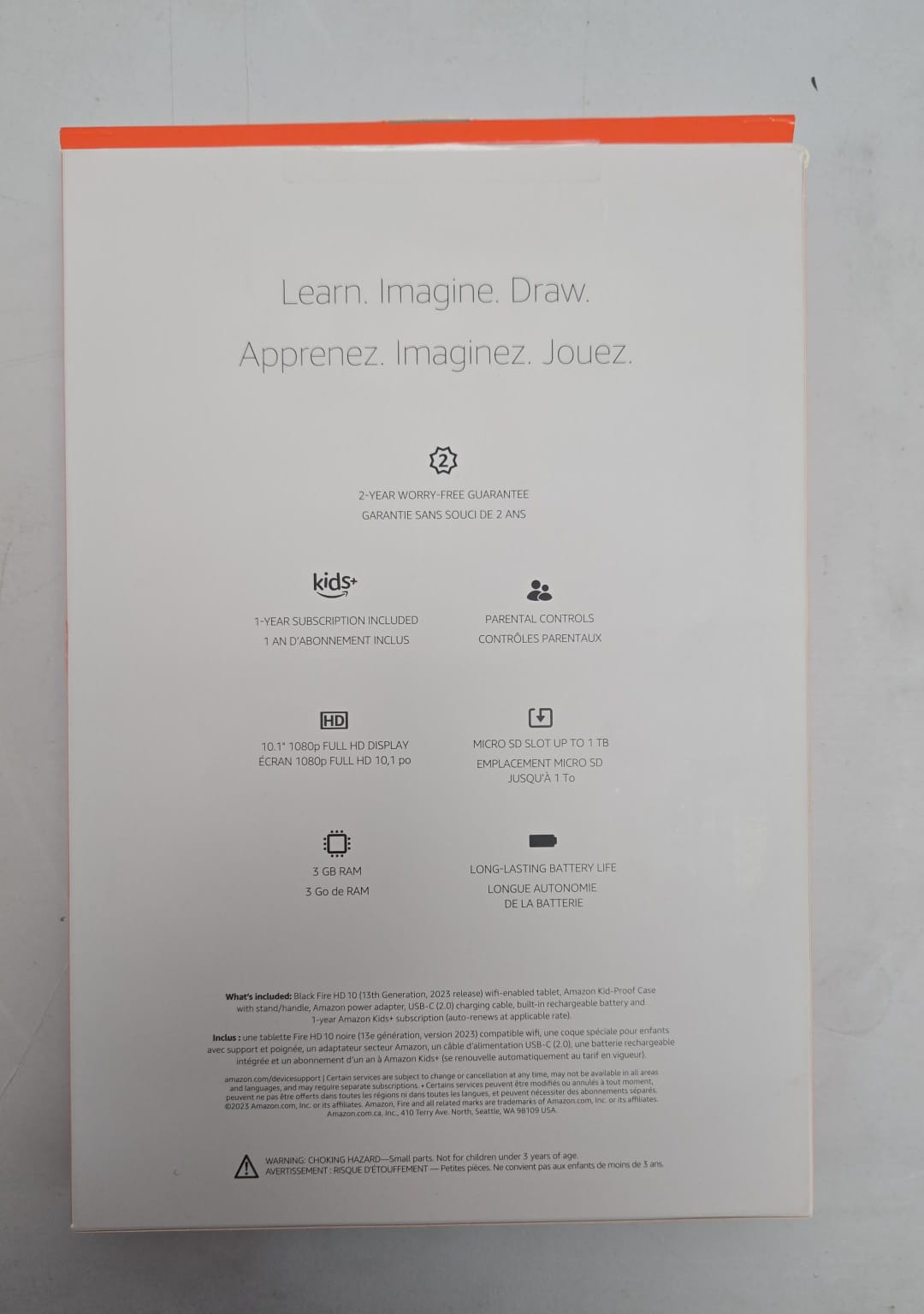 (New Open Box) Amazon Fire HD 10 Kids tablet — ages 3-7 | 2023 release, 32 GB, Blue - no warranty