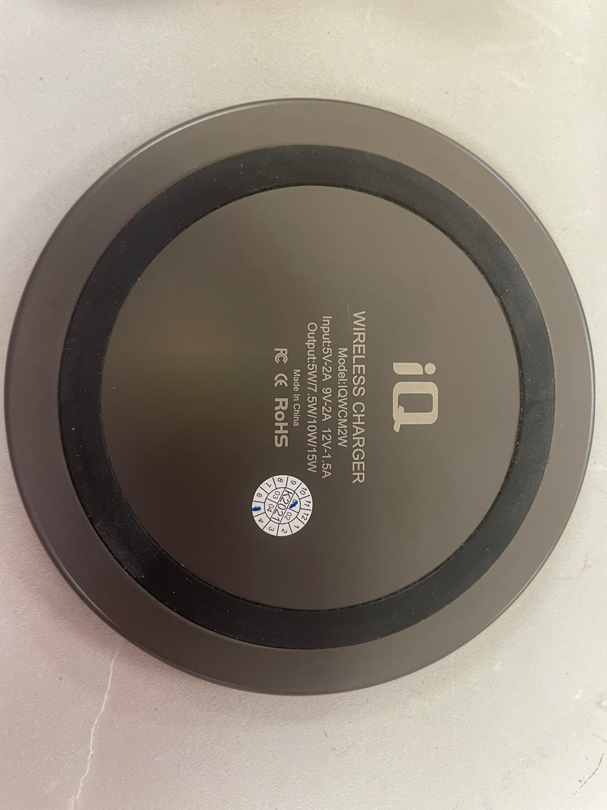 White Marble Stone Cute Charger Pad 10W Max Round Charging Stand with USB Cable Compatible with Most Cell Phone