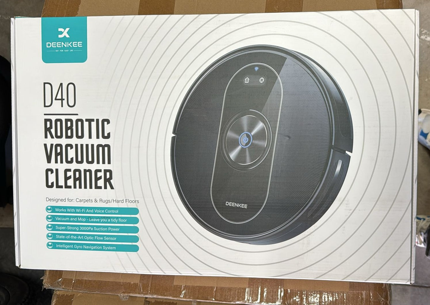 (Brand New) Deenkee D40 Robot Vacuums and Mop, Deenkee 3000PA Strong Suction, 180 Mins Run time,