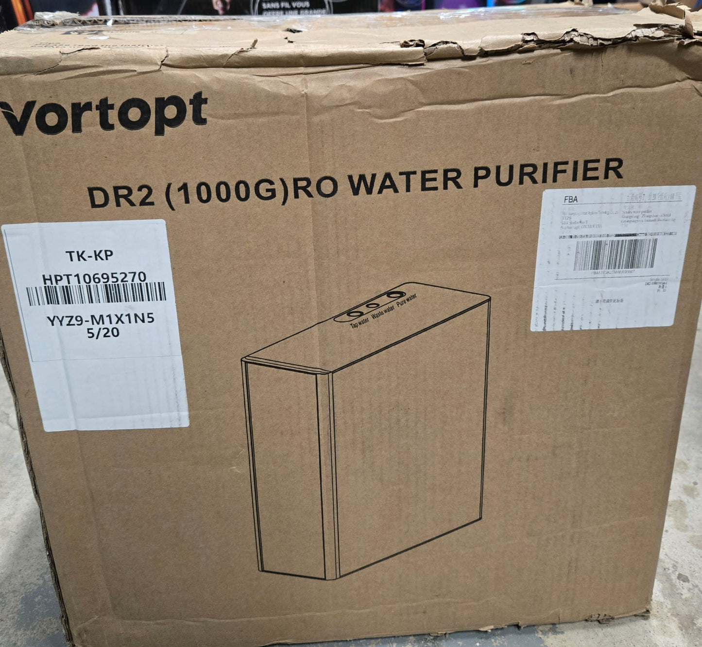 (Excellent) Vortopt DR2-White-1000GPD Reverse Osmosis System Water Filter - Under Sink Water Purifier