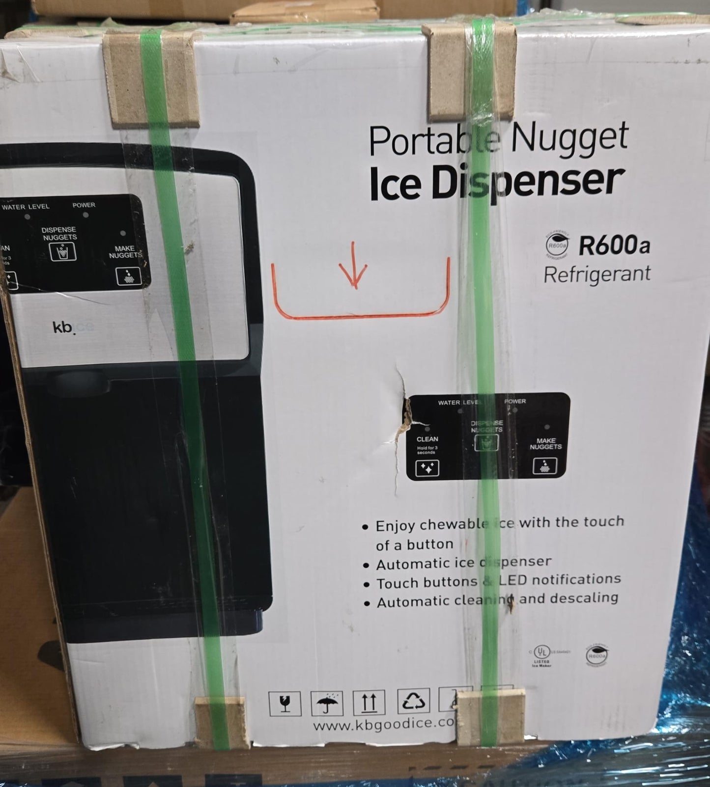 (Brand New Sealed) KBice Self Dispensing Countertop Nugget Ice Maker, Crunchy Pebble Sonic Ice Maker