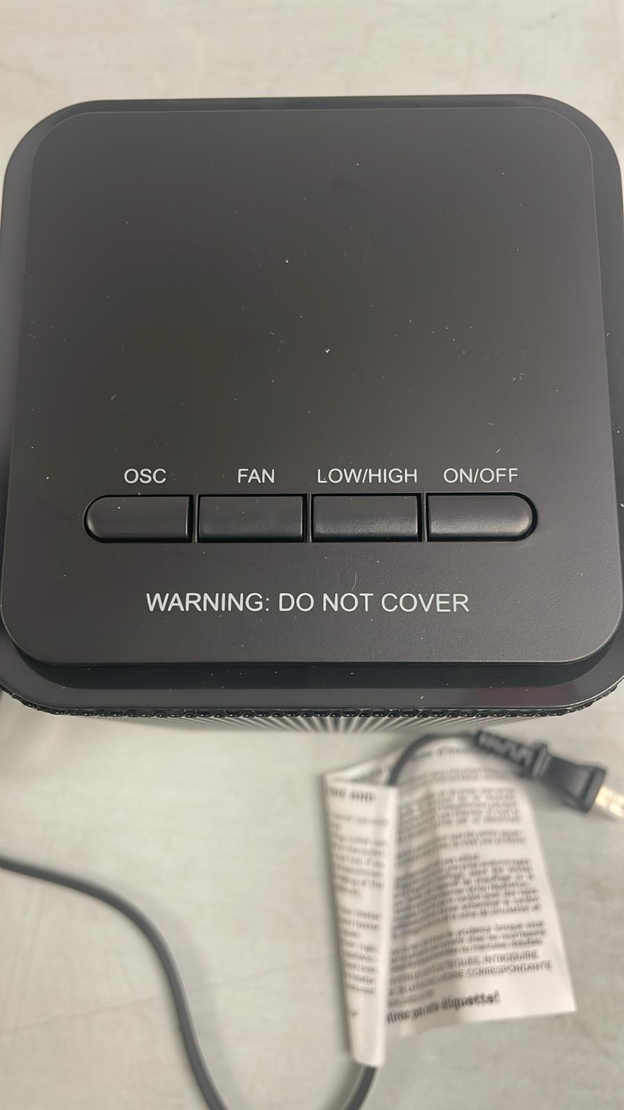 (New Open Box) Black DH-QN02 Corded Electric 950 W Personal Portable Electric Heater