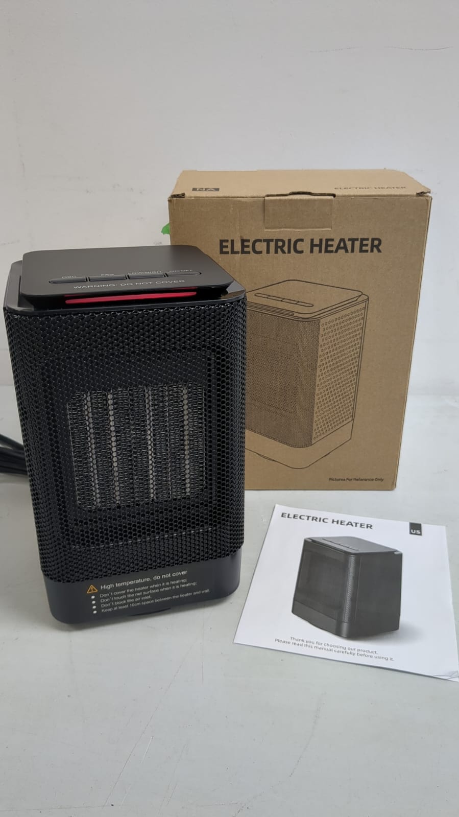 (New Open Box) Black DH-QN02 Corded Electric 950 W Personal Portable Electric Heater