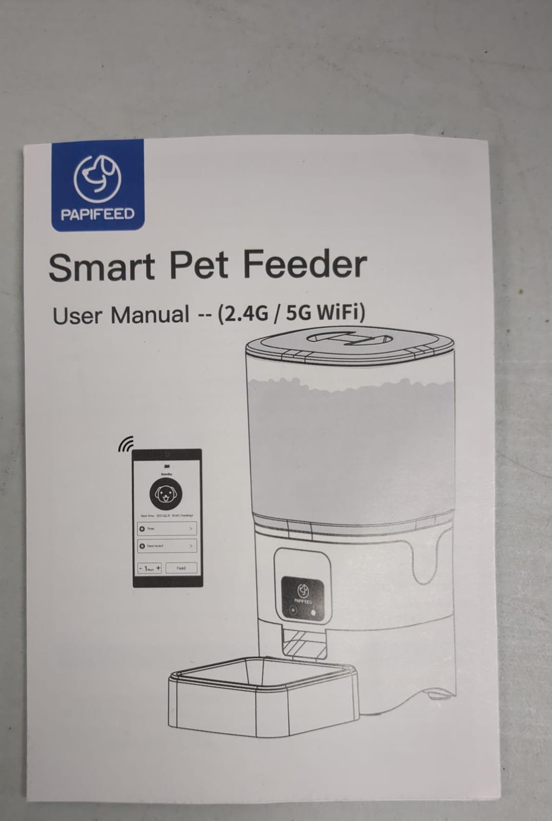 (New Open Box) PAPIFEED Automatic Pet Feeder with Capacity Food