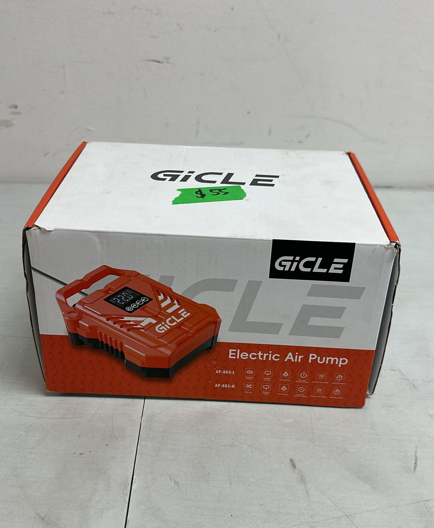 (Open Box) GICLE Paddle Board Pump Electric Portable with Dual Stage Inflation, High Pressure Air Pump for Paddleboard/Inflatable Bed/Mattress with 12V DC Car Connector and Portable Boat Accessories