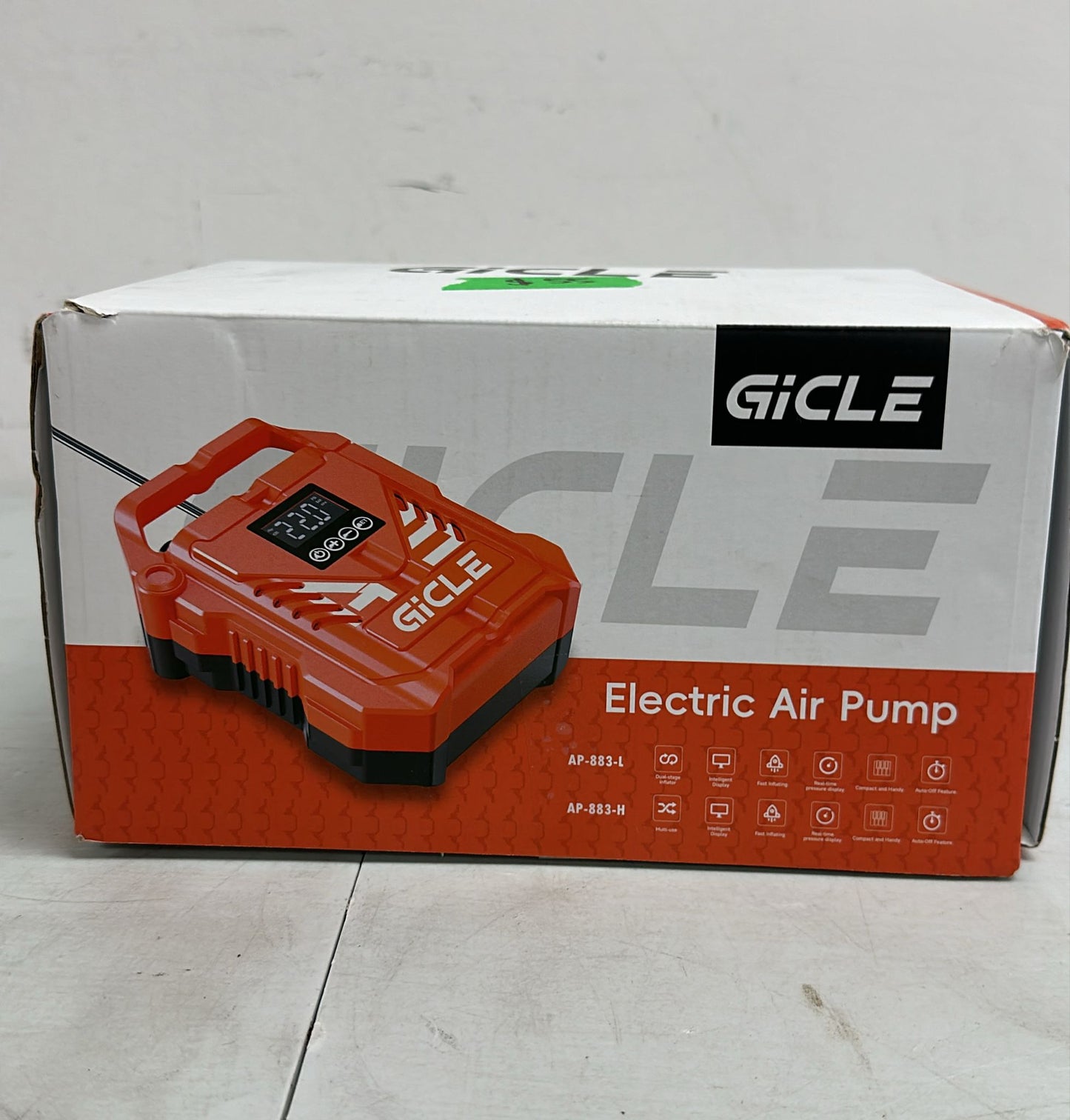 (Open Box) GICLE Paddle Board Pump Electric Portable with Dual Stage Inflation, High Pressure Air Pump for Paddleboard/Inflatable Bed/Mattress with 12V DC Car Connector and Portable Boat Accessories