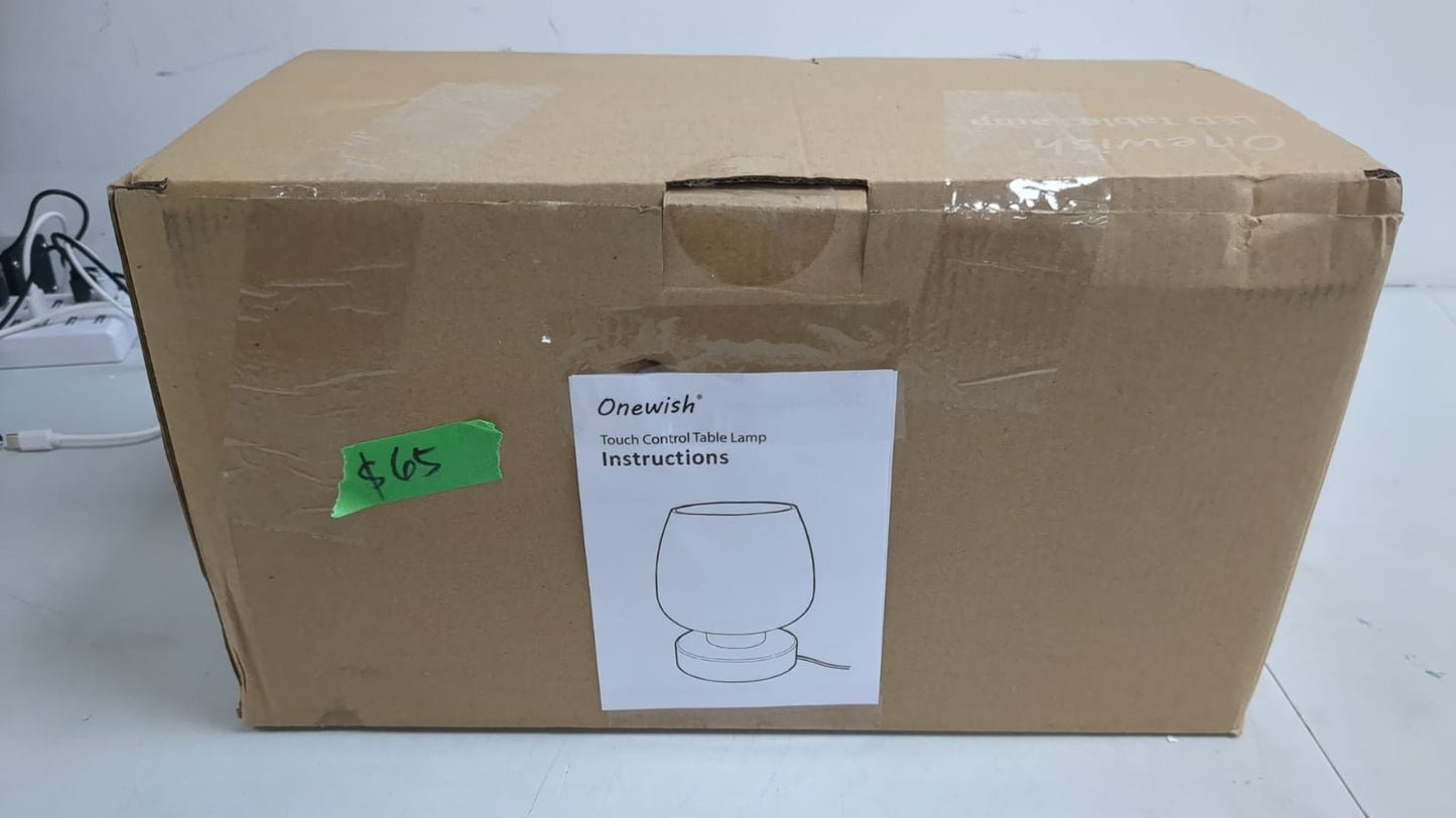 ONEWISH Touch Bedside Table Lamp Set of 2 - Small Modern for Bedroom Living Room Nightstand, 3-Way