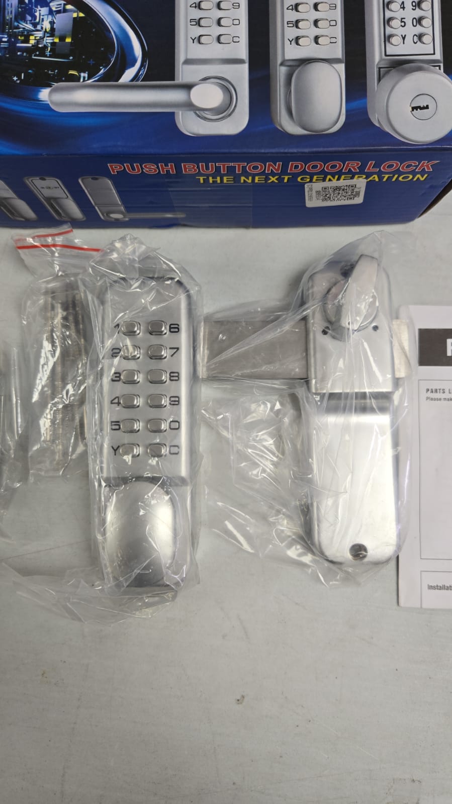 (New Open Box) Waterproof Mechanical Digital Door Lock Push Button Keypad Keyless Code Lock Set