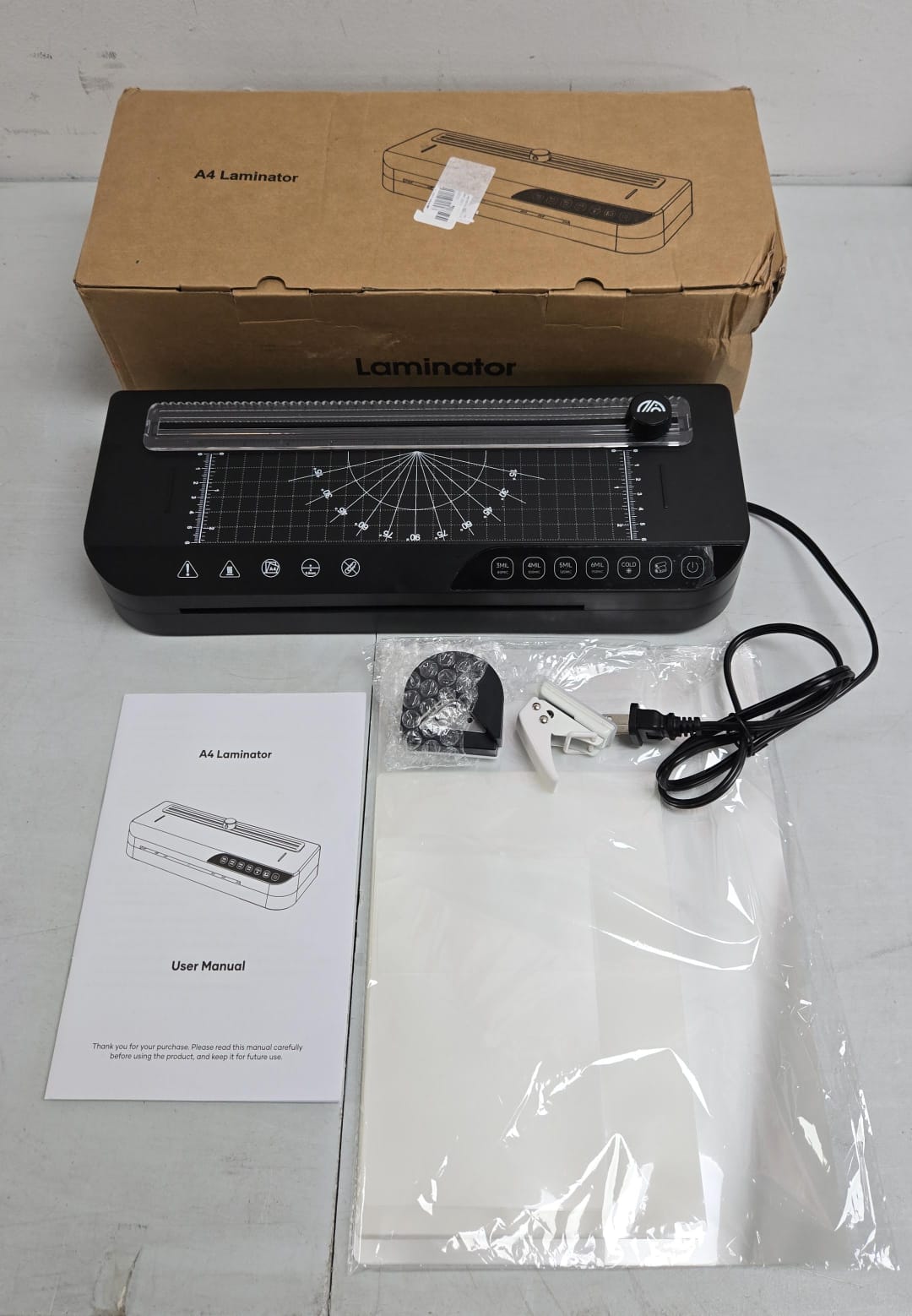(New Open Box) 110V Home Office A4 Laminator Photo Document Plastic Sealing Machine Hot and Cold Laminating FN338