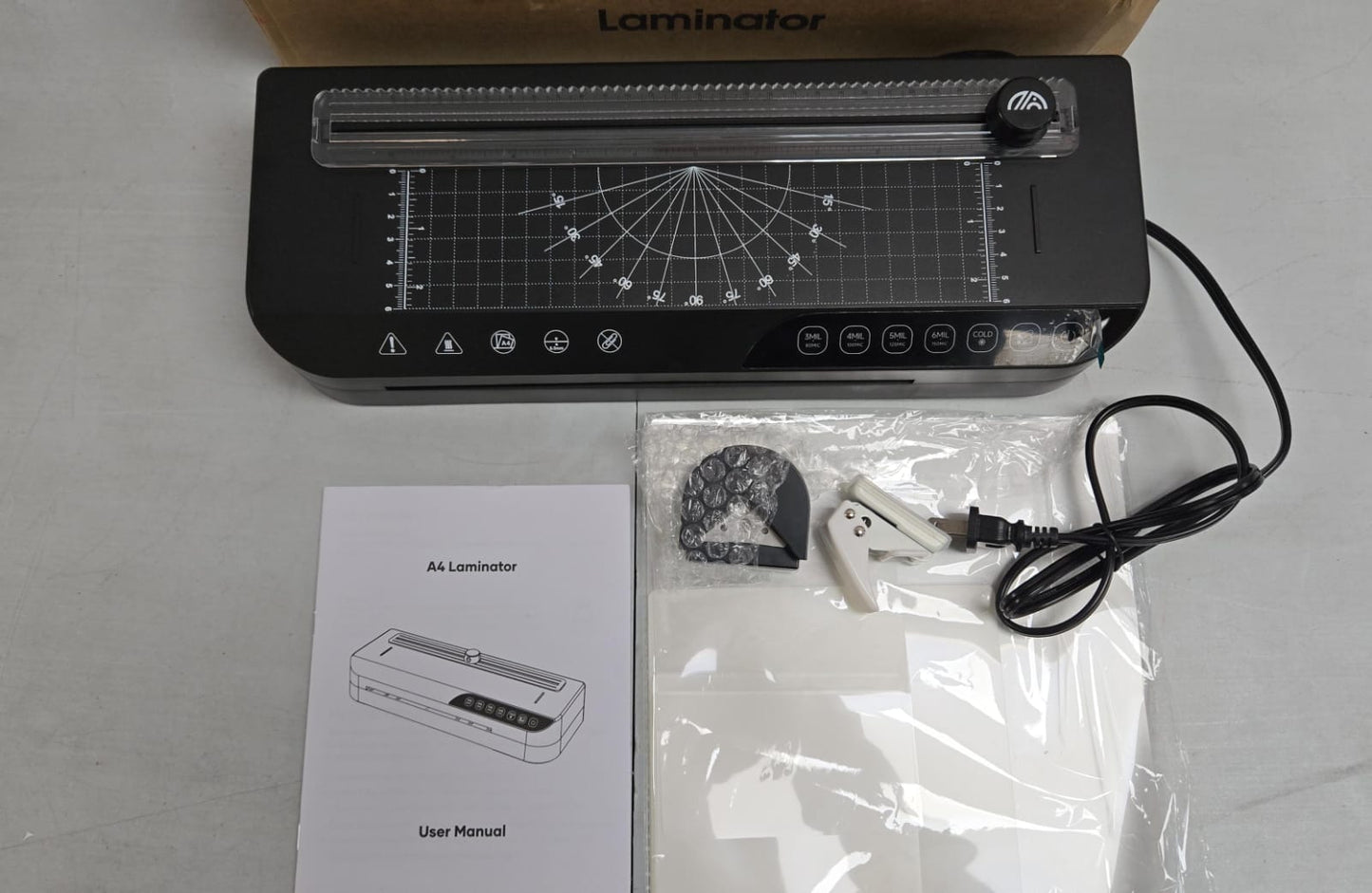 (New Open Box) 110V Home Office A4 Laminator Photo Document Plastic Sealing Machine Hot and Cold Laminating FN338