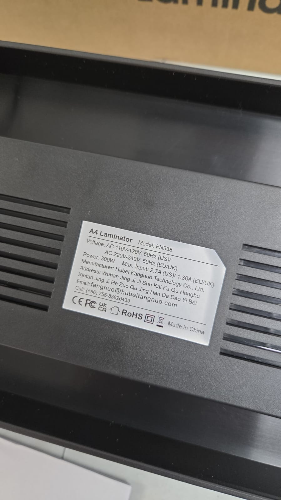 (New Open Box) 110V Home Office A4 Laminator Photo Document Plastic Sealing Machine Hot and Cold Laminating FN338