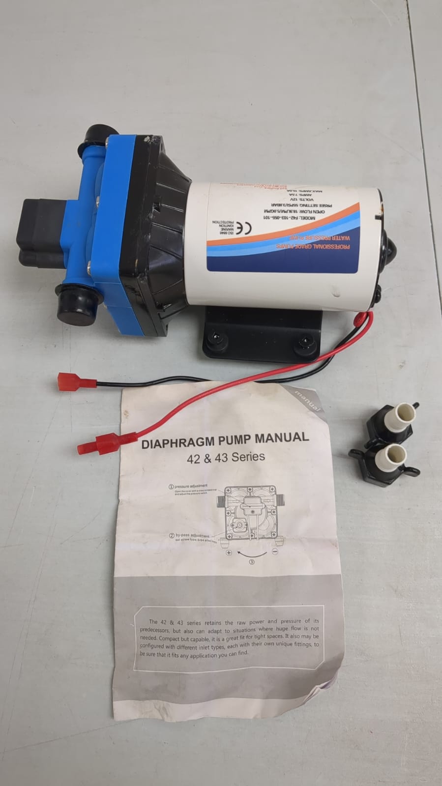 (used excellent) Water Pressure Pump, Electric Diaphragm Pump 70 PSI 1/2in NPT 5.5GMP 12V Self Priming 5 Chamber for RVs