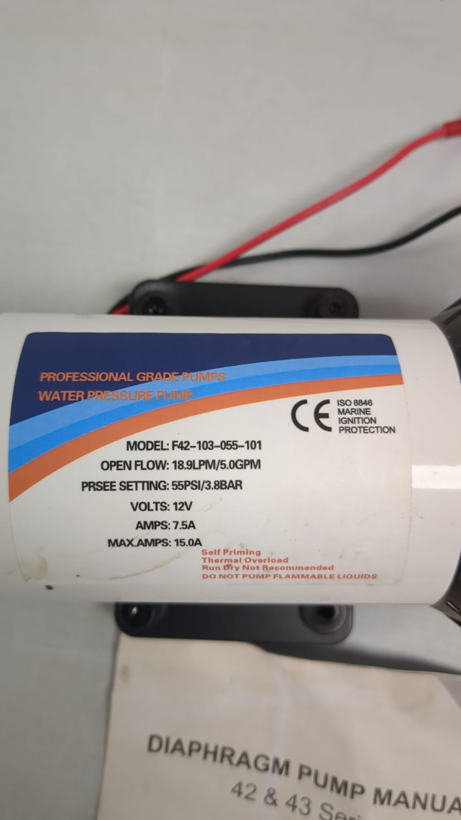 (used excellent) Water Pressure Pump, Electric Diaphragm Pump 70 PSI 1/2in NPT 5.5GMP 12V Self Priming 5 Chamber for RVs
