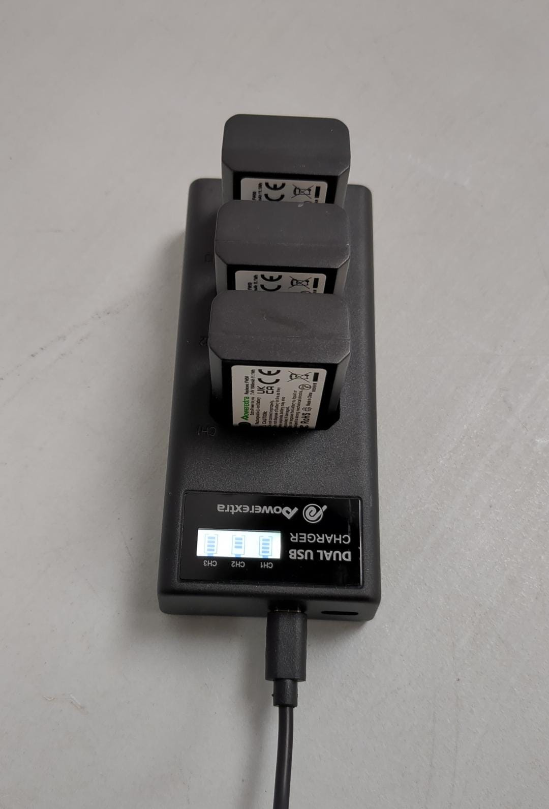 (Excellent) Powerextra 3 Pack Battery for Sony NP-FW50 Battery & Smart LCD Display Triple Channel Charger Compatible for Sony Alpha a6500, a6300, a6000, a7s, a7, a7s ii, a7s, a5100, a5000, a7r, a7 ii Camera