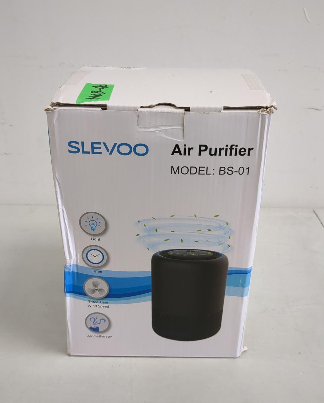 (Open box) Sleevo Air Purifiers for Bedroom Pets Smokers in Home, H13 True HEPA Filter Air Cleaner with Fragrance Sponge, Night Light, Timer, Effectively Clean 99.97% Smoke, Dust, Pollen, Pet Dander, Odors, BS-01 Black