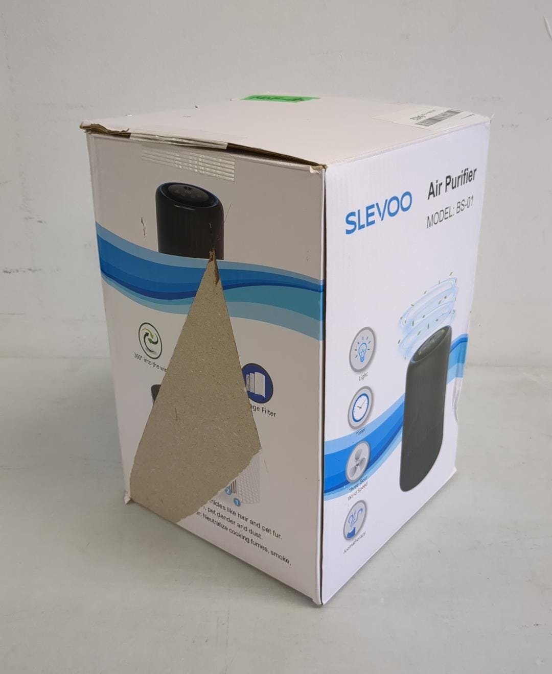 (Open box) Sleevo Air Purifiers for Bedroom Pets Smokers in Home, H13 True HEPA Filter Air Cleaner with Fragrance Sponge, Night Light, Timer, Effectively Clean 99.97% Smoke, Dust, Pollen, Pet Dander, Odors, BS-01 Black