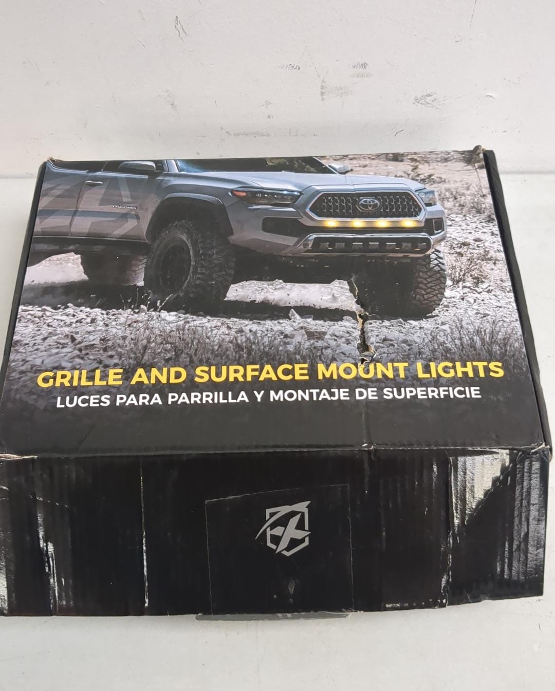 Xprite Amber 12 LED Surface Mount Strobe Lights Kit, Grill Grille Side Marker Light Flashing Emergency Warning Light Assemblies w/Control Box for Trucks Vehicles ATV RV Cars Van 8PCS