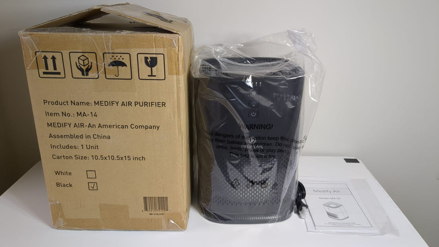 (New Open Box) Medify Air MA-14 Air Purifier with H13 True HEPA Filter | 200 sq ft Coverage | Black, 1-Pack