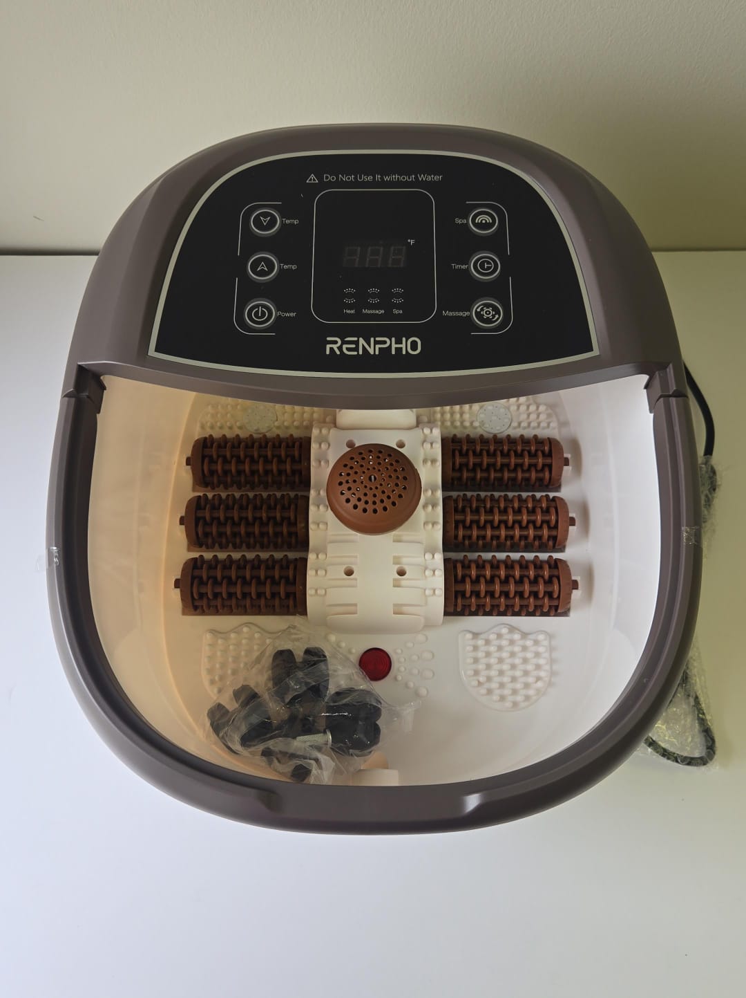 (New Open Box) RENPHO Foot Spa Bath Massager, Motorized Massage, Fast Heating, and Powerful Bubble Jets, Automatic Shiatsu Massaging Rollers, Pedicure for Tired Feet