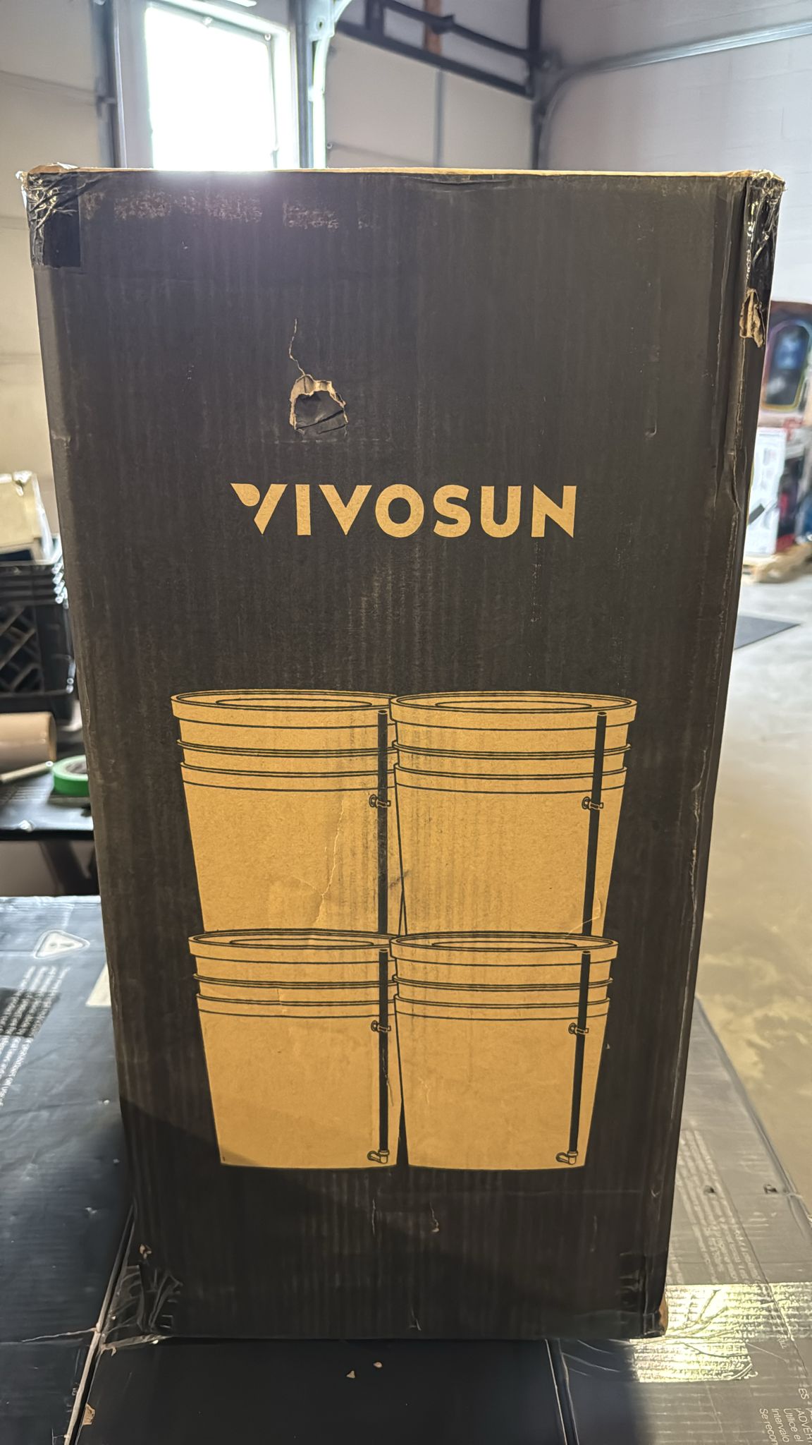 (New Open Box) VIVOSUN DWC Hydroponics Grow System with Top Drip Kit (4 Buckets + Top Drip Kit)