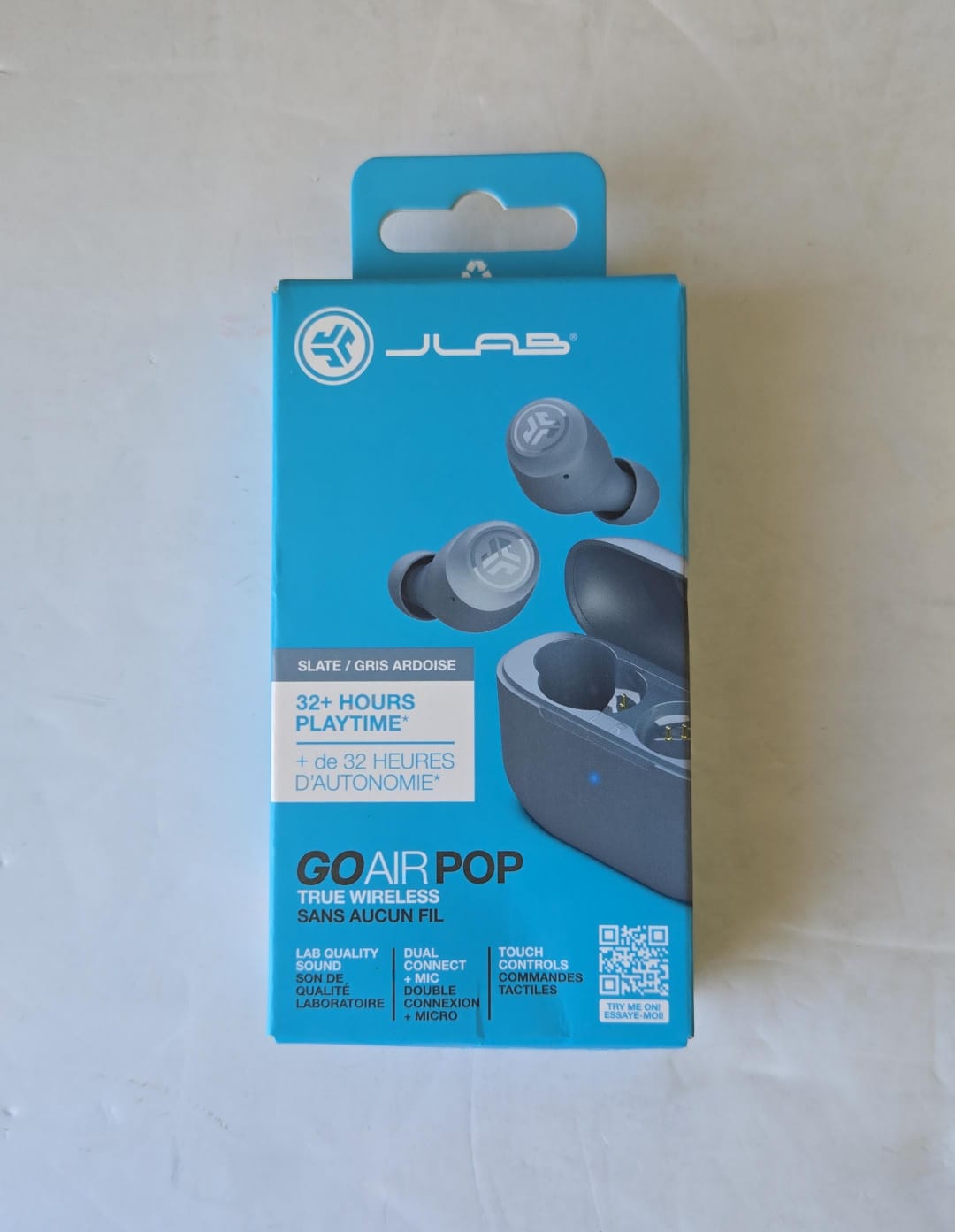 (Brand New) JLab Go Air Pop True Wireless Bluetooth Earbuds + Charging Case, Black, Dual Connect