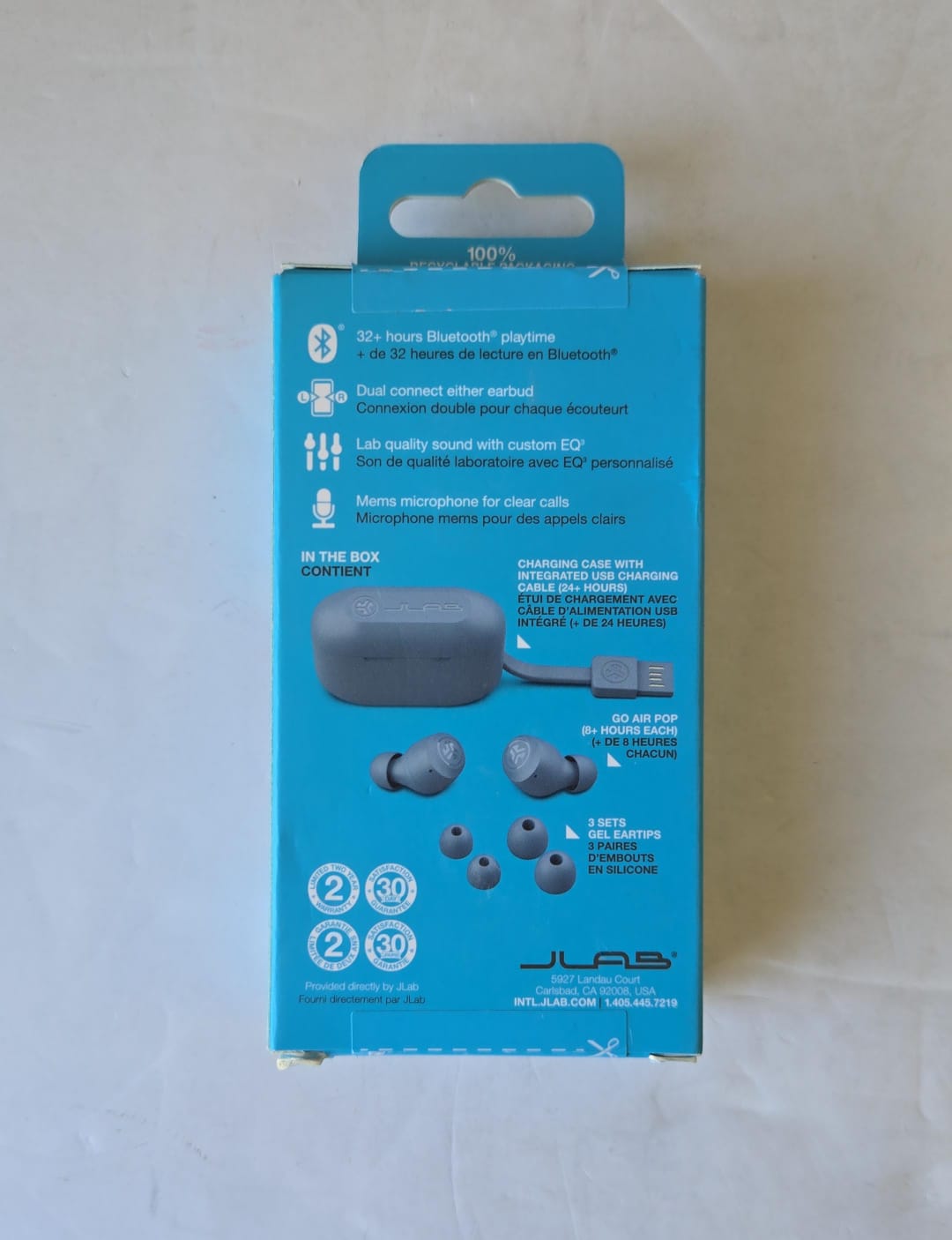 (Brand New) JLab Go Air Pop True Wireless Bluetooth Earbuds + Charging Case, Black, Dual Connect