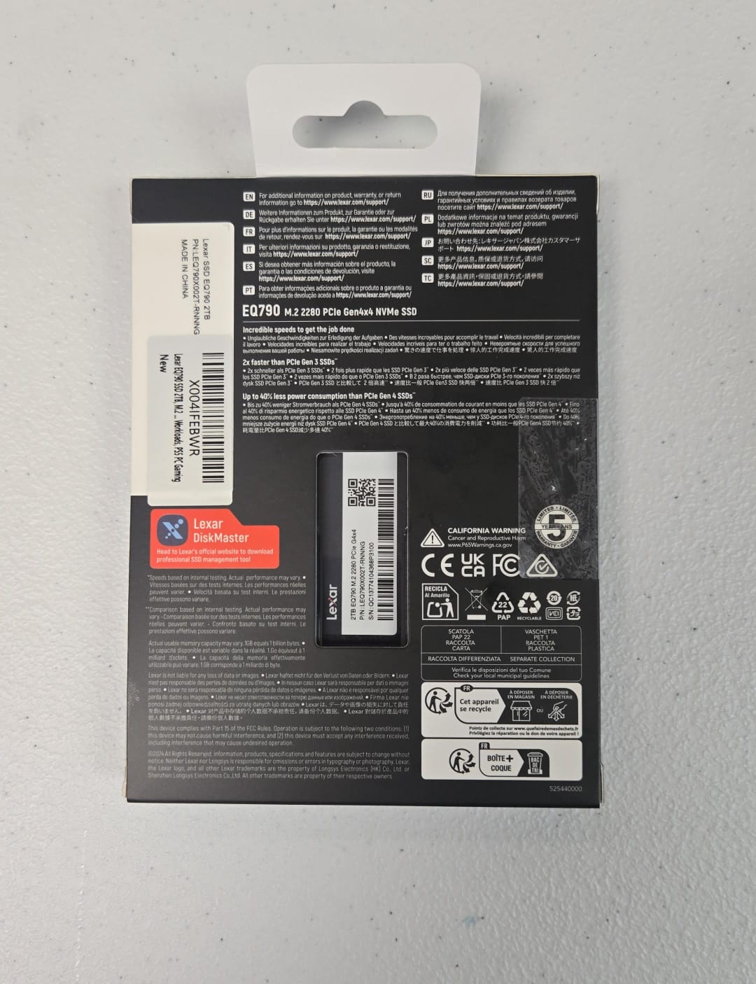 (Brand New) Lexar EQ790 2TB SSD M.2 2280 PCIe Gen4x4 NVMe 1.4, Blazing Speeds Up to 7000MB/s