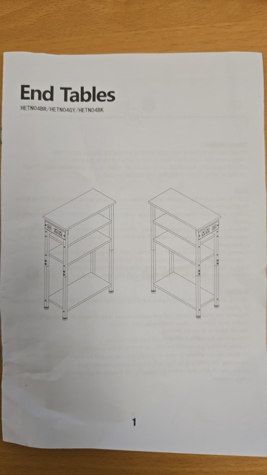 (New Open Box) Narrow Side Table with Charging Station, Set of 2, End Table for Small Spaces, HETN04BK (DS0036)