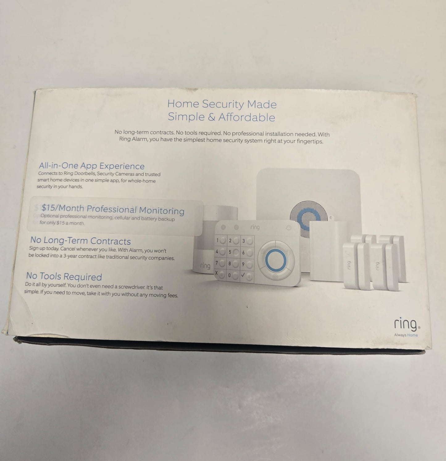 (New Open Box) Ring Alarm 8-Piece Kit, (1st Gen) home security system