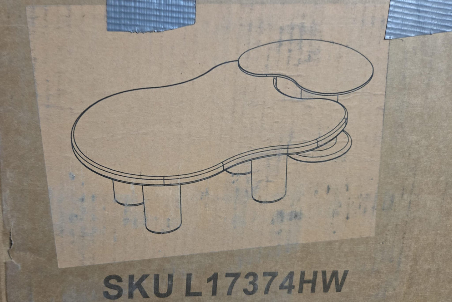 (New Open Box) Guyii Nesting Coffee Table Set of 2, Tempered Glass Side Table & Cloud Coffee Table (DS0039)