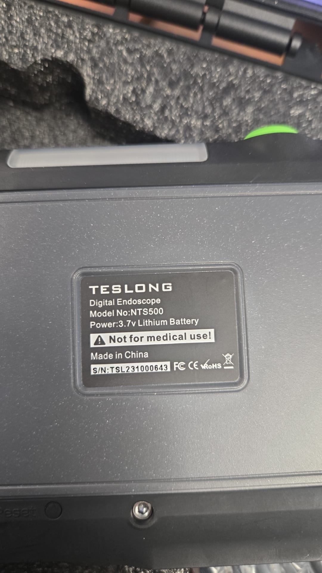 (New Open Box) Teslong NTS500 Dual Lens Endoscope with Light, 5" Monitor Industrial Borescope Waterproof Inspection Camera with 0.21in Front & Side-View Double Lens, 9.8FT Probe, 5inch IPS LCD Screen & Carrying Case